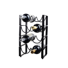 Free standing  Metal stackable wrought iron customized storage wine bottles racks